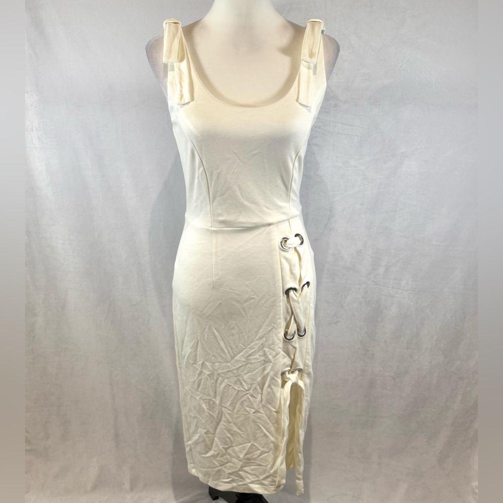 Venus white grommet tie midi dress size small - Picture 5 of 10